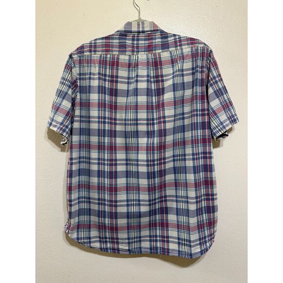The New Ivy Brand Men's Vintage Cotton Madras Plaid Short Sleeve Shirt Size L - Picture 3 of 3